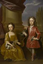 Doppelporträt von Dudley North und seiner Schwester Anne, 1714